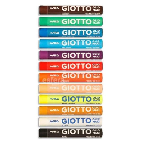 Imagem de Giz Pastel Oleoso Olio Maxi Com 12 Cores Giotto