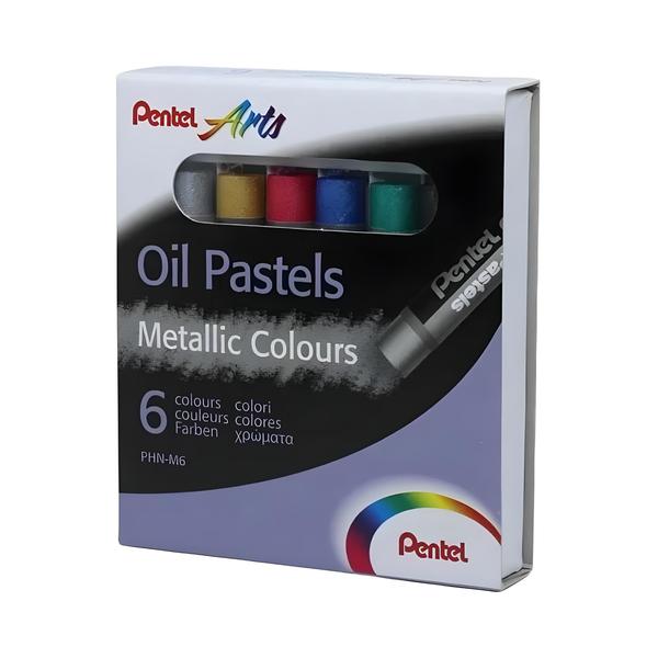 Imagem de Giz Pastel Oleoso Pentel Caixa com 6 Cores Metalicas