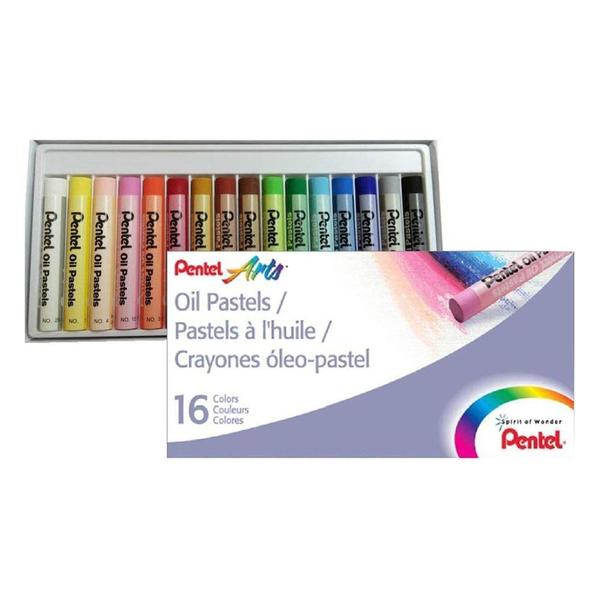 Imagem de Giz Pastel Oleoso Pentel Com 16 Cores Phn-16