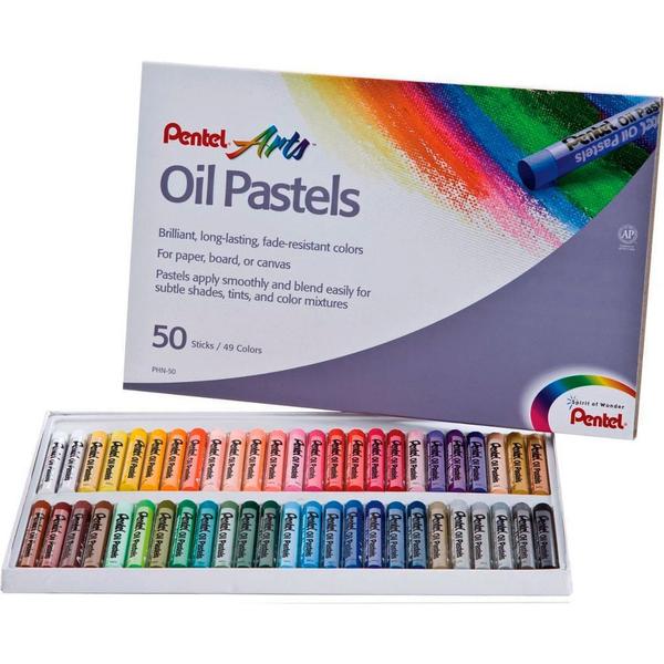 Imagem de Giz Pastel Oleoso Pentel com 50 Cores - Cód. PHN50