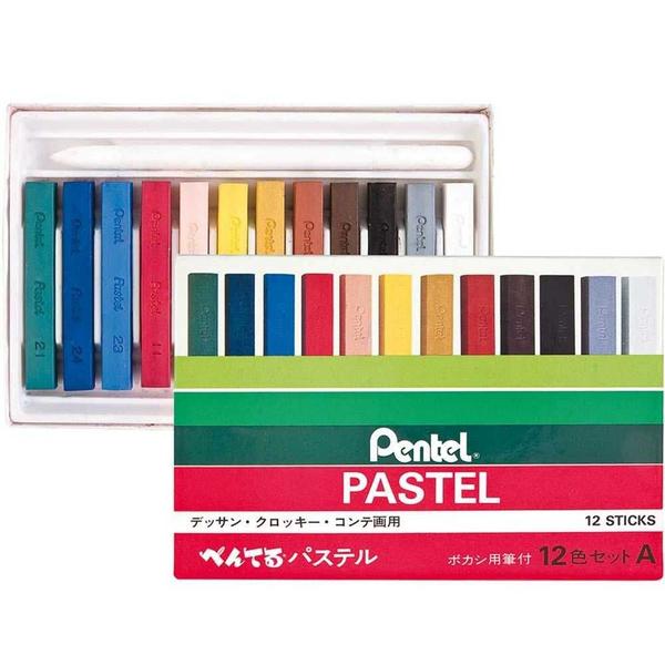 Imagem de Giz pastel seco c/12 cores pentel