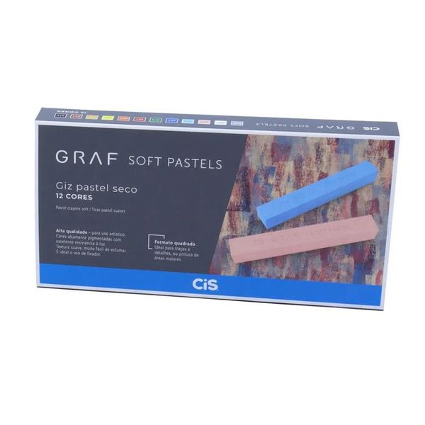 Imagem de Giz Pastel Seco Cis Graf - Estojo com 12 Cores