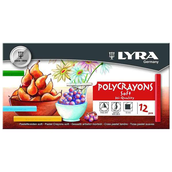 Imagem de Giz Pastel Seco Lyra Polycrayons Soft 12 Cores