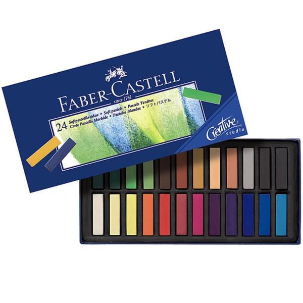 Imagem de Giz Pastel Seco Mini Faber-Castell com 24 cores 128224