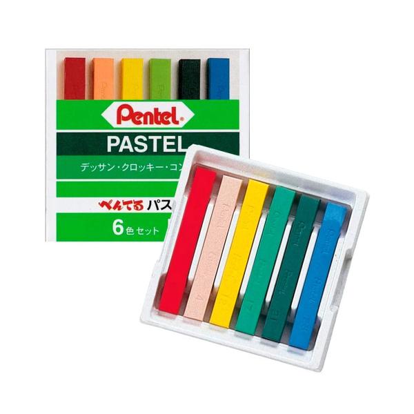 Imagem de Giz Pastel Seco Pentel 6 Cores Urbanas/Básicas Uso Artístico