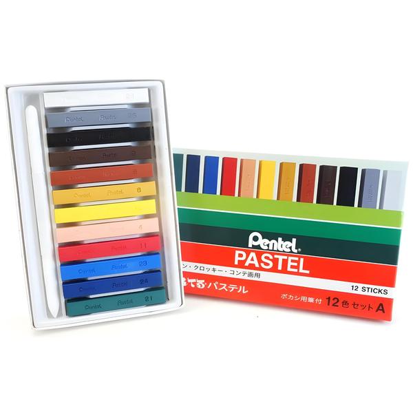 Imagem de Giz Pastel Seco Pentel Caixa com 12 Cores Intensas