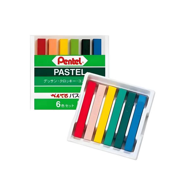 Imagem de Giz Pastel Seco Pentel Caixa com 6 Cores Básicas