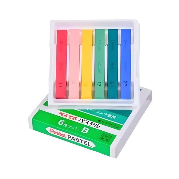 Imagem de Giz Pastel Seco Pentel Caixa com 6 Cores Básicas