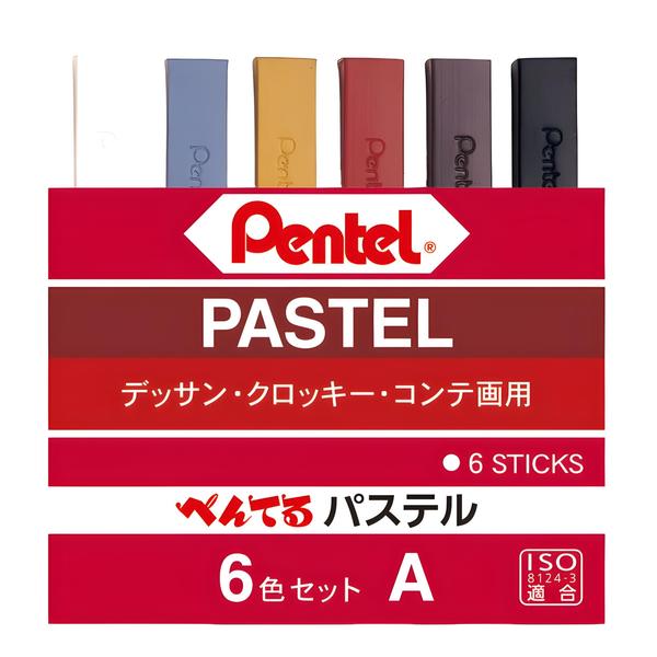 Imagem de Giz Pastel Seco Pentel Caixa com 6 Cores Urbanas