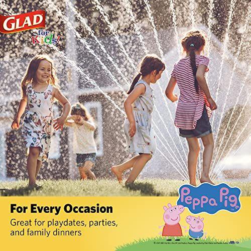 Imagem de Glad for Kids 12 oz Peppa Pig Friends tigelas de papel para lanches com tampas, 120 ct  Tigelas de papel descartáveis Peppa Pig com tampa  Tigelas de lanche infantil para uso diário