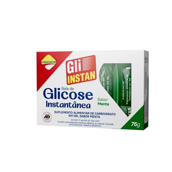 Gli-Instan Glicose Instantânea Lowcucar Menta Display 5X15G Imagem de Gli-Instan Glicose Instantânea Lowcucar Menta Display 5X15G