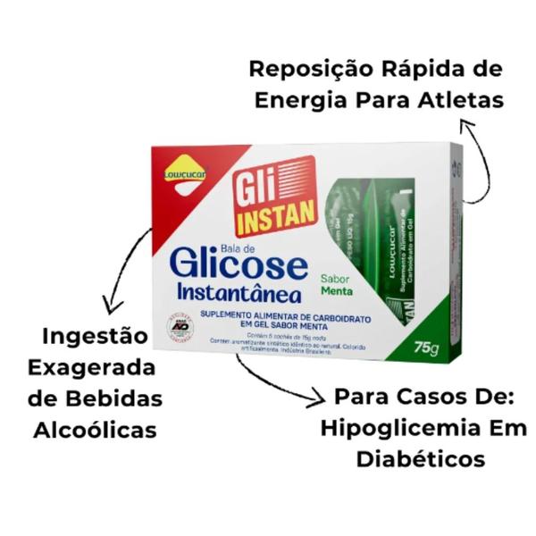 Imagem de Gli-instan lowcucar sabor menta gligose instantanea 5x15g