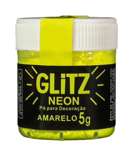 Imagem de Glitter Comestível Neon Amarelo Corante Pó Para Decoração