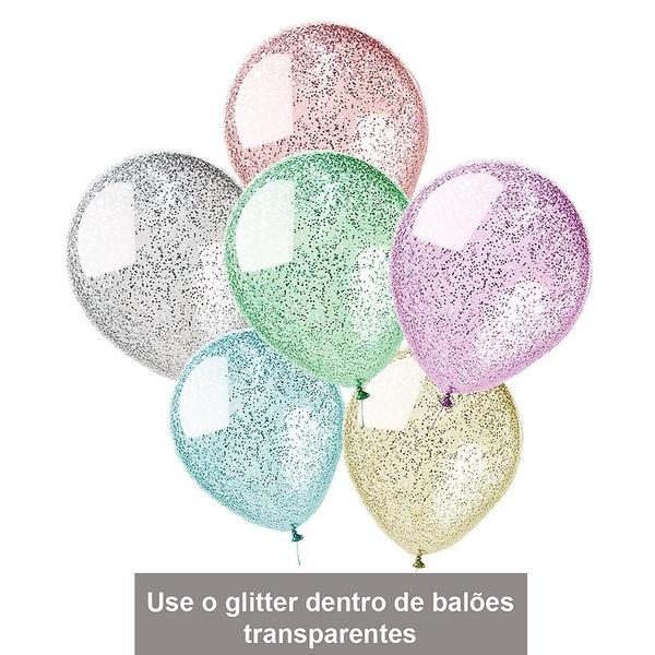 Imagem de Glitter Em Pó Dourado Metalizado 20g Purpurina Tubinho Acessório De Decoração Silver Festas