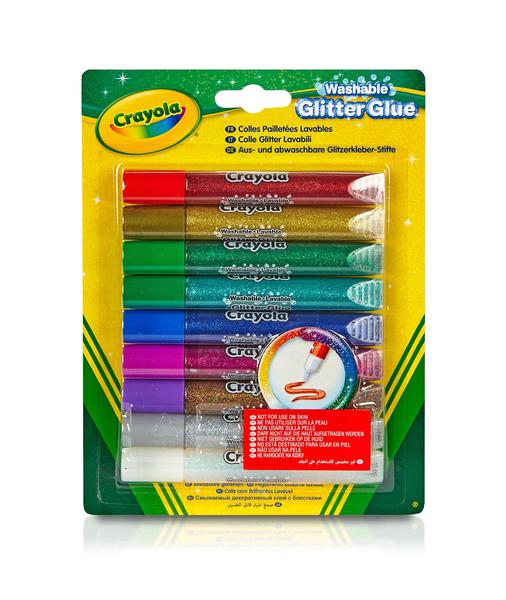 Imagem de Glitter Glue Crayola lavável em cores variadas para crianças a partir de 3 anos (pacote com 9)