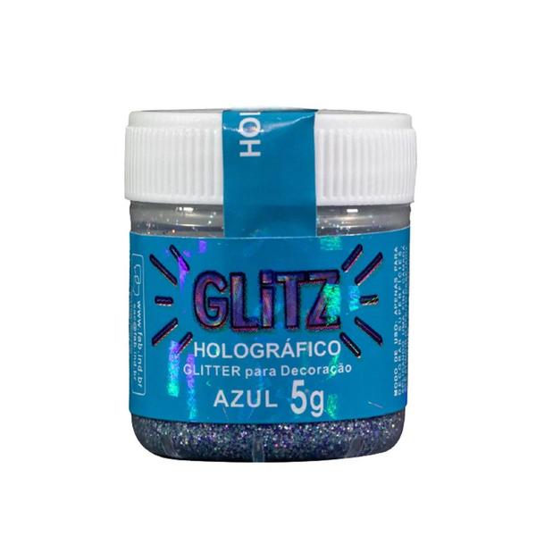 Imagem de Glitter Holográfico Para Decoração Azul - 1 Unidade - Glitz - Rizzo