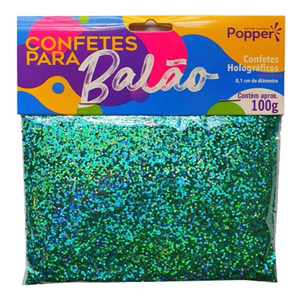 Imagem de Glitter Metalizado para Balão Azul Holográfico - 100g