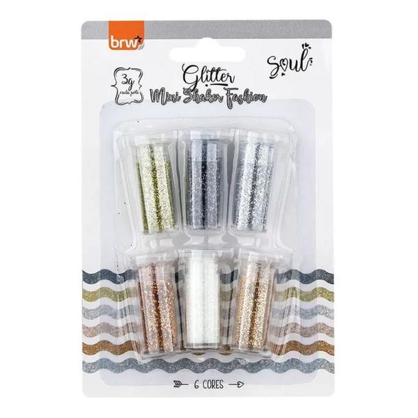 Imagem de Glitter Mini Shaker Fashion 3g Soul c/ 6 Cores - BRW