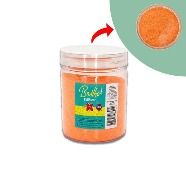 Imagem de Glitter para Balões Brilho Poliéster 100 g - Ref. 7083 - Laranja Neon - 1 unidade - Rizzo