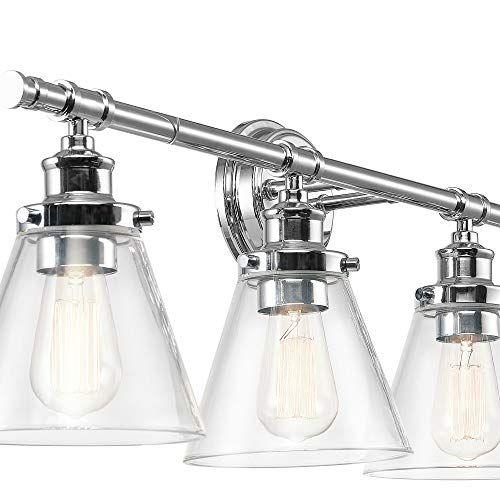 Imagem de Globe Electric Parker 4-Light Vanity Light, Chrome, Clear Glass Shades 51446