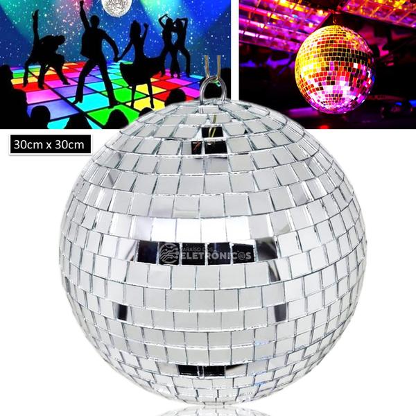 Imagem de Globo Bola Espelhado Refletor Rotativo 30cm Para Discoteca Festa Balada REFG30