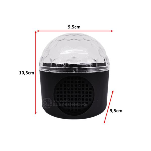 Imagem de Globo Bola Led Rgb Alto Falante Bluetooth Potente Top USB 5v Cor Preto XL911