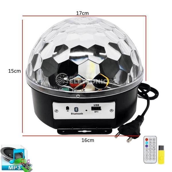 Imagem de Globo Bola Magica Jogo De Luz Led Rgb Ritmo Dj Bluetooth