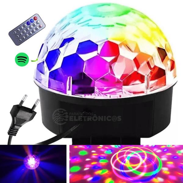 Imagem de Globo Bola Mágica Possui Luz RGB Possui Alto Falantes Internos Bluetooth Iluminação GLM0909 DY8821