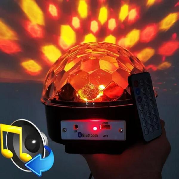 Imagem de Globo Bola Maluca De Luz Bluetooth Usb Led Rgb Jxd-8069