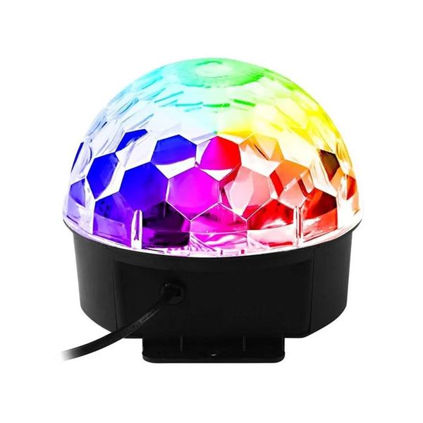 Imagem de Globo Colorido Strobo Rgb Iluminação Jogo de Luz Dj  c/Controle Festa em Casa Bluetooh MP3 Musica