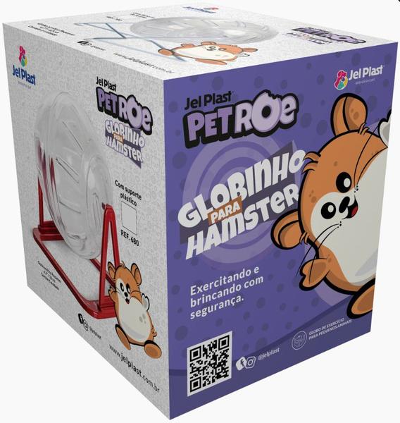 Imagem de Globo De Exercícios Com Suporte Plástico Cores Sortidas Para Hamster Jel Plast Pet Roe