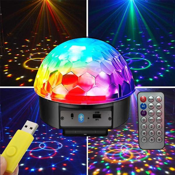 Imagem de Globo Luz Bola Mágica DJ Iluminação de Festa Jogo de Luz Colorida Com Bluetooth e Controle LEY1725