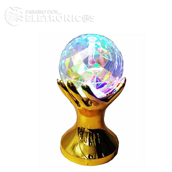 Imagem de Globo Magic Bola Giratória Colorida Iluminação Para Festa E Balada Formato Taça LEY2152