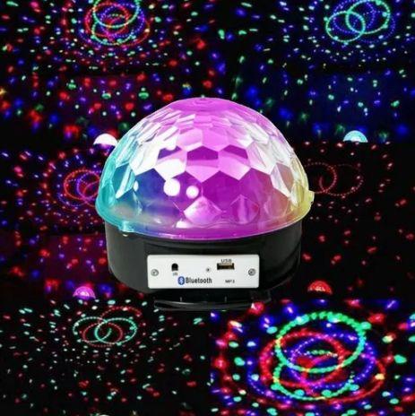 Imagem de Globo Mágico Meia Bola Led Cristal Lk-308 Music