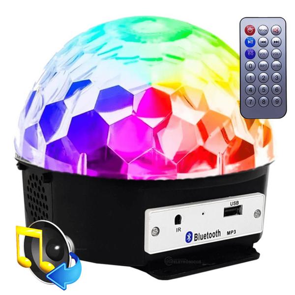 Imagem de Globo Maluco Jogo De Luz Luz RGB  Bluetooth, Controle Remoto e Pendrive Ritmos - GLM0909