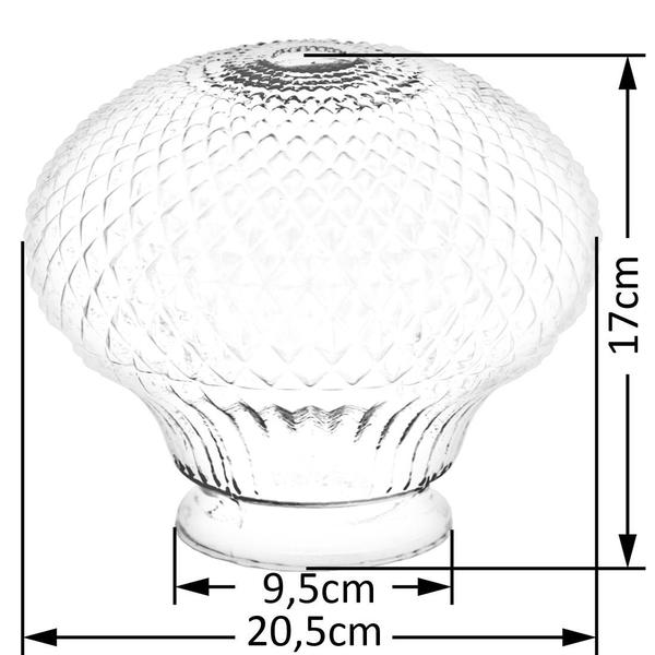 Imagem de Globo Paraquedas Bico de Jaca Vidro Transparent boca 10 Med