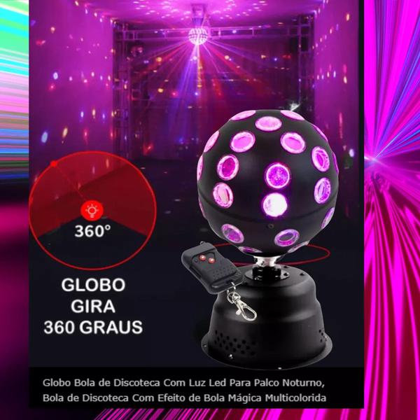 Imagem de Globo Profissional Giratório RGB Efeito Para Palco Show Discoteca Com Controle 110v CYL5860