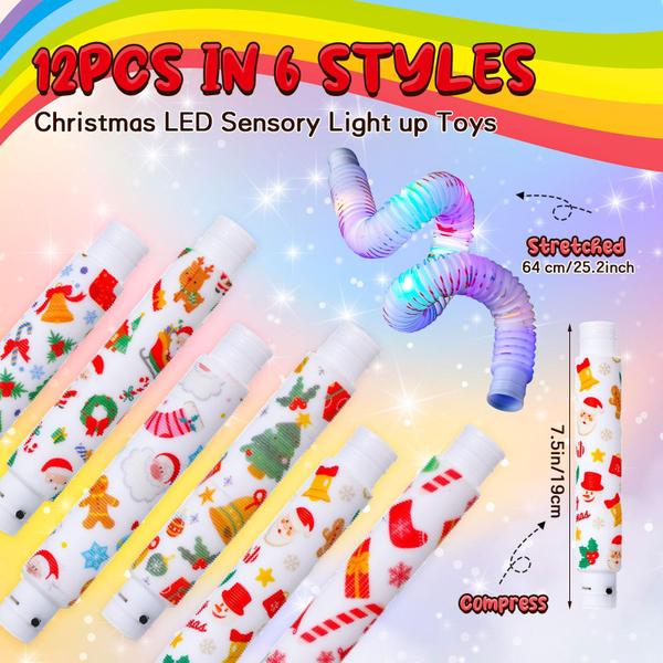 Imagem de Glow Light up Tubes Led Sticks Sensory Fidget Toys, pacote com 12