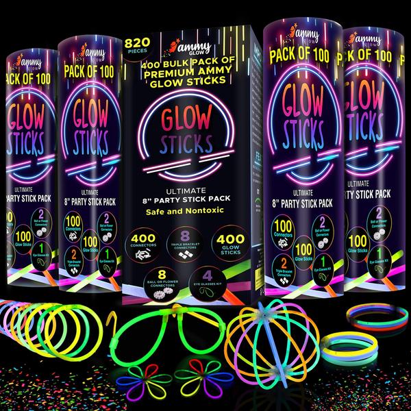 Imagem de Glow Sticks Ammy Glow 400 Bulk Party Favors Jogos de Acampamento