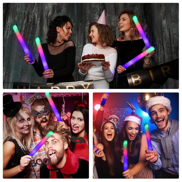 Glow Sticks Bulk LED Foam Glow in The Dark Party 36 unidades - Nuolifee Imagem de Glow Sticks Bulk LED Foam Glow in The Dark Party 36 unidades