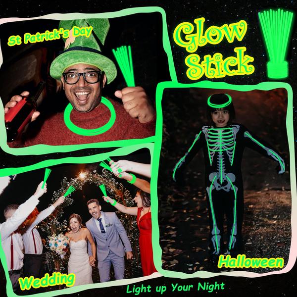 Imagem de Glow Sticks ILHSTY, pacote com 100 colares verdes e brilhantes de 20 cm, lembrancinhas de festa