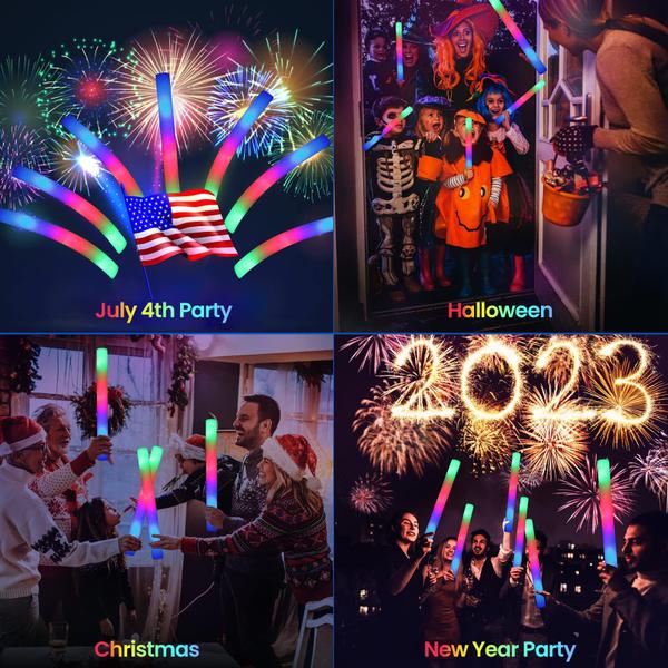 Imagem de Glow Sticks Jiahz 110 PCS Foam com LED, 3 modos, suprimentos para festas