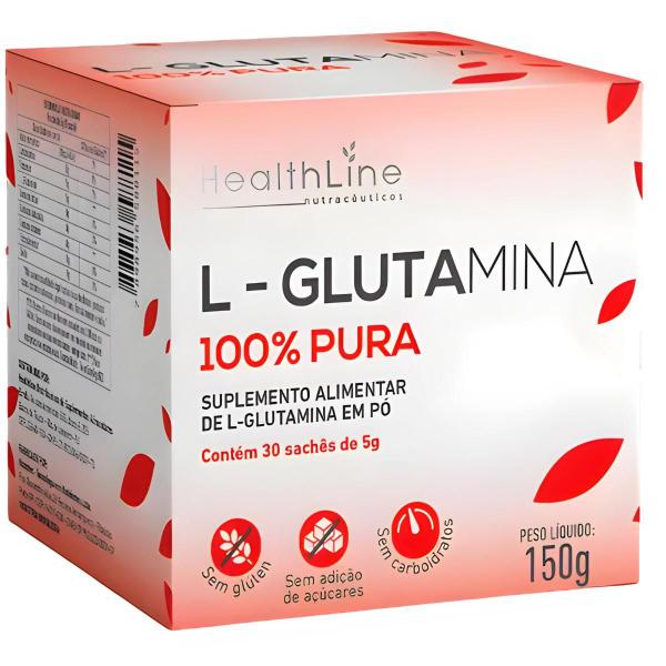 Imagem de Glutamina 100% Pura 30 Sachês De 5g - Healthline L-glutamina