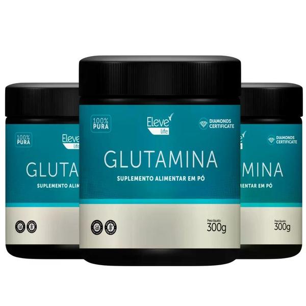 Imagem de Glutamina 300g - 3 unidades - ELEVE LIFE + E-book