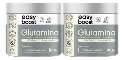 Imagem de Glutamina Pura Easy Boost L-glutamina Em Pó 300g Kit 2x