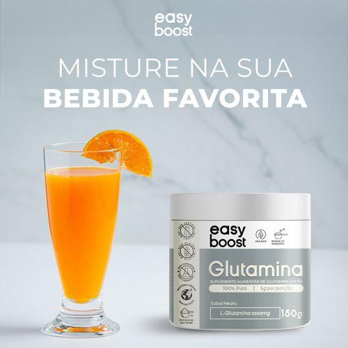 Imagem de Glutamina Pura Easy Boost L-glutamina Em Pó 300g Kit 2x