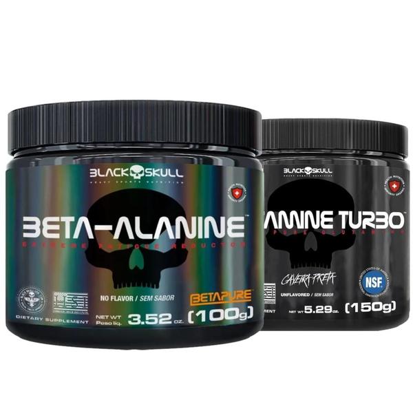 Imagem de Glutamina Turbo 150g + Beta Alanina Pura 100g Black Skull