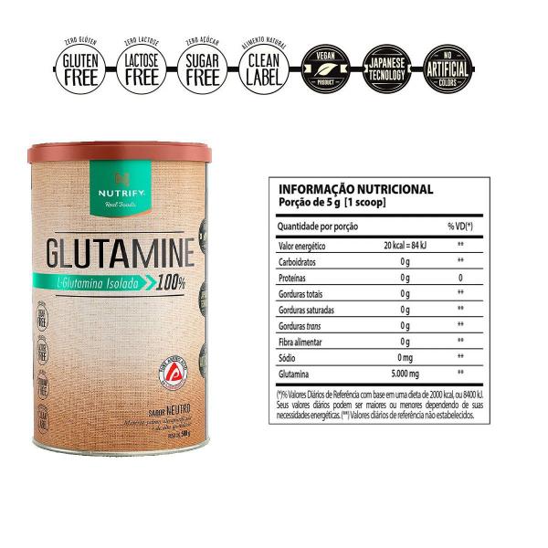 Imagem de Glutamine 500g (L-glutamina isolada 100%) - Nutrify