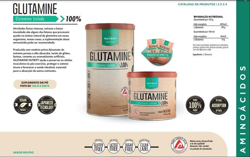 Imagem de Glutamine (Glutamina 100% Isolada) de 150g-Nutrify