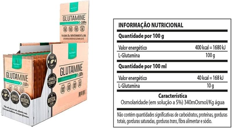 Imagem de GLUTAMINE L-GLUTAMINA ISOLADA 100% SACHÊ 5g - NUTRIFY